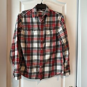 Sonoma Men’s Flannel Shirt Size M – Red Black White Plaid Button-Down Casual